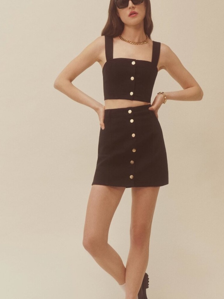 Reformation Set Crop Top And High Waist Skirt Size 6